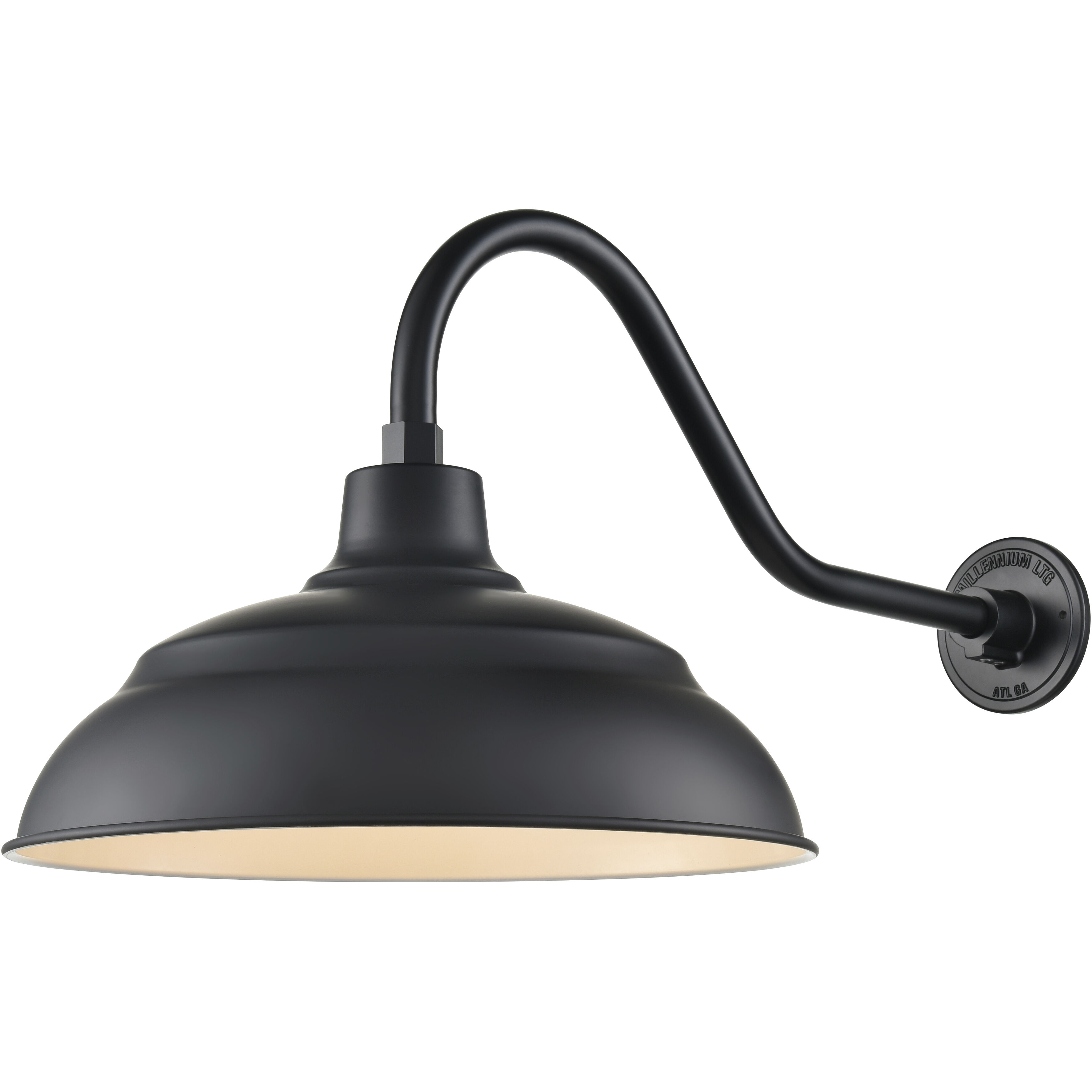 R Series Satin Black 17 inch Aluminum Warehouse Shade